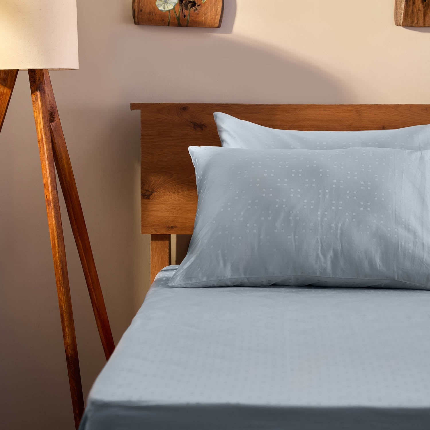 Arctic - 100% Cotton Dobby Collection King Flat Sheet  - Light Blue